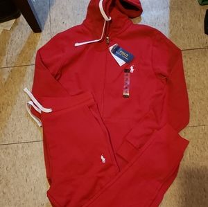 Ralph Lauren red slim fit sweatsuit jogger